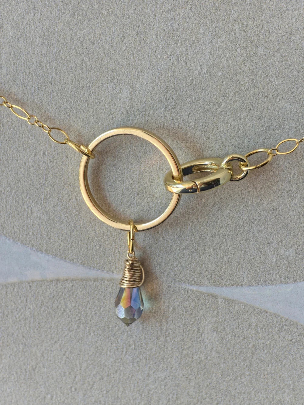 Timeless Elegance Gold Necklace with Aurora Swarovski Drop